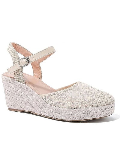 Buy Women's Espadrille Wedge Sandals Lace Braided Ankle Strap Closed Cap Toe Cutout Chunky Platform Sandal in Saudi Arabia