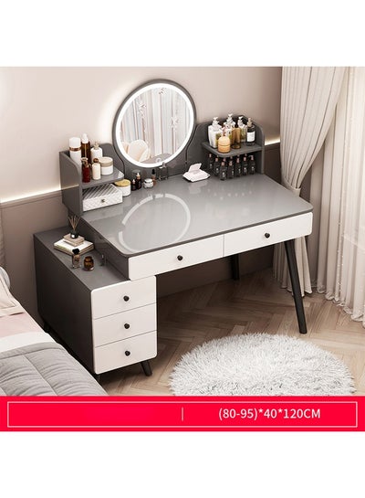 Buy Multifunctional Makeup Vanity Dressing Table with Drawers 95 CM in UAE