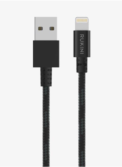 Buy Rokini cut-resistant fabric iPhone cable - Apple certified - size 20 cm in Saudi Arabia