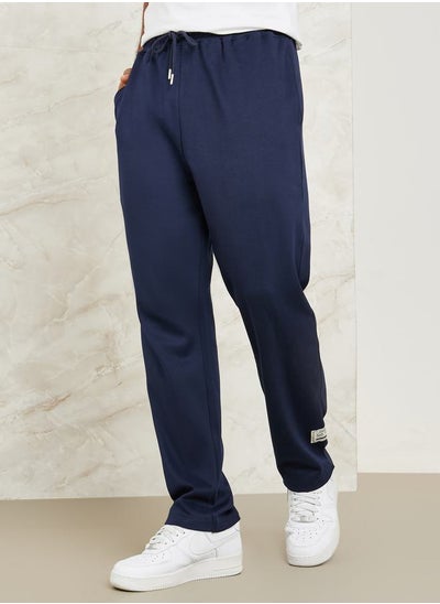 Buy Patch Detail Joggers with Drawstring Closure in Saudi Arabia