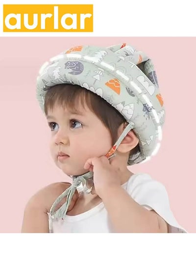 Buy Head Protection Adjustable Baby Safety Helmet, Light Weight, No Bumps, Soft Cushion Suitable For Children Learning To Walk All Seasons Green in Saudi Arabia