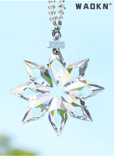 اشتري Car Mirror Pendant,Crystal Car Rear View Mirror Pendant Hanging Decorations Ornament, Crystal Snowflake Car Rear View Mirror Hanging Accessories,Crystal Car mirror Pendant في الامارات