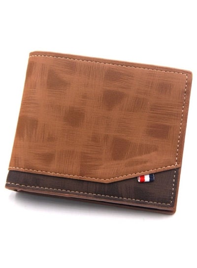 Buy Hot Stamping Matte Multi-Card Large Capacity Male Wallet(Light Brown) in UAE