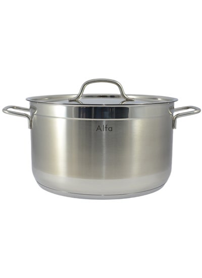 اشتري Alfa Casserole - 8 Liter Capacity -18/10 Cr-Ni Stainless Steel 26X15Cm - Silver في الامارات