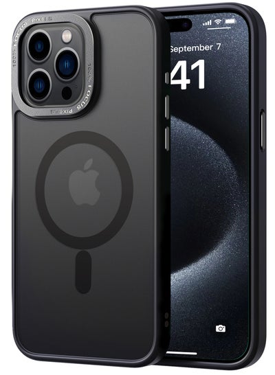 Buy Magnetic Case for iPhone 15 Pro Max, Compatible with MagSafe Shockproof Protection Cover, Translucent Matte Phone Case with Strong Magnet, Slim Case for Apple 15 Pro Max 6.7 Inch (2023)(Black) in Saudi Arabia
