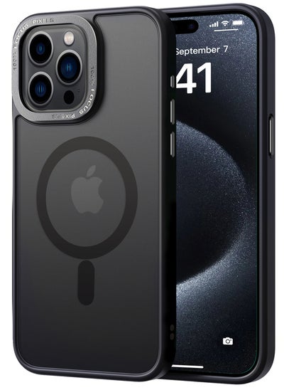 Buy Magnetic Case for iPhone 15 Pro Max, Compatible with MagSafe Shockproof Protection Cover, Translucent Matte Phone Case with Strong Magnet, Slim Case for Apple 15 Pro Max 6.7 Inch (2023)(Black) in Saudi Arabia