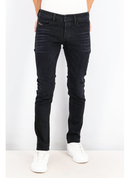 Buy Men Sleenker Skinny Fit Stretchable Denim Jeans, Black in Saudi Arabia