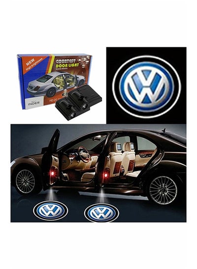 Buy 2-Piece LED Car Door Volkswagen Logo Projector Shadow Light Set in Saudi Arabia