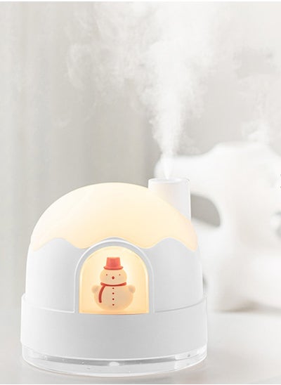 Buy New Cute Silent Snowhouse Night Light Humidifier USB Small Desktop Home Mini Air Humidifier White in UAE