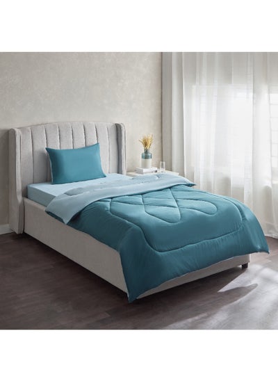 Buy Derby 2-Piece Twin Reversible Microfibre Comforter Set 220 x 160 cm in Saudi Arabia