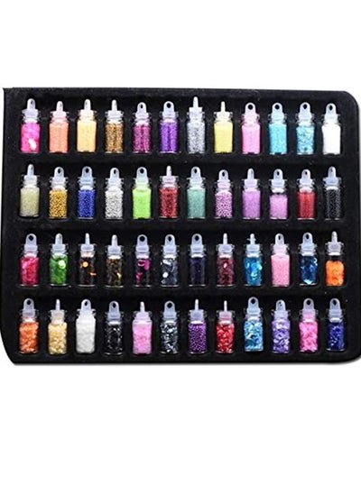 Buy ORiTi 48 Bottles Glitter Shake Jars Se Glitter Powder Sequins for Slime Making,3D Nail Art Decoration, Eye Hair Face Body Makeup, Phones,Cards,Scrapbook, Party Invitation in UAE