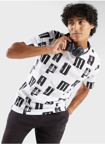 Buy Essential Logo Lab All Over Printed T-Shirt in UAE