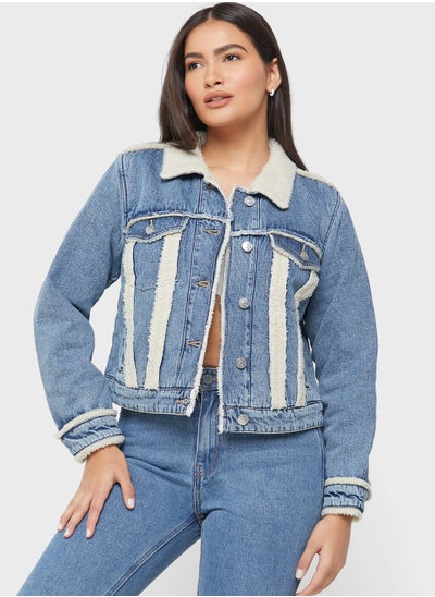 Buy Button Detail Denim Jacket in UAE