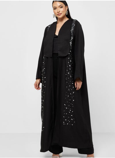 Buy Embellished Detail Abaya With Sheila in UAE