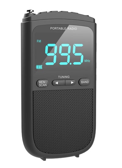 اشتري AM FM Walkman Radio:900mAh Rechargeable Portable Transistor Pocket Radio with Best Reception Digital Tuning, LCD Screen,Stereo Earphone Jack, Sleep Timer and Alarm Clock for Jogging,Walking في الامارات