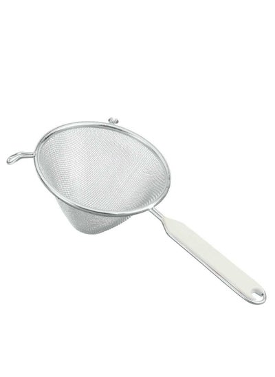 Buy Stainless Steel Conical Strainer Plastic Handle white Lab 14 cm-Silver,White in UAE