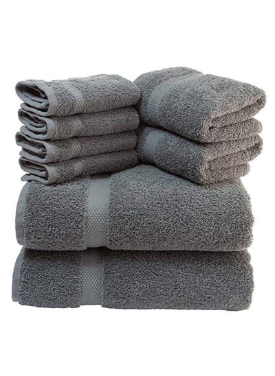 اشتري COMFY CHARCOAL GREY 8PC COMBED COTTON 600GSM HOTEL QUALITY TOWEL SET في الامارات