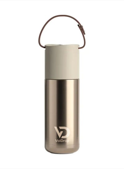 Buy VOIDROP Thermo Bottle Insulated Bottle 12oz Thermos Cup 350ML Portable Thermos Cup with Silicon Strap Travel Water Bottle Stainless Steel Kids Cups Stainless Steel Toddler cups (NATURAL TITANIUM) in UAE
