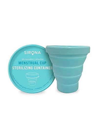 Buy Collapsible Silicone Cup Foldable Sterilizing Container Cup For Menstrual Cups 1 Unit ; Microwave Friendly ; Kills 99% Of Germs ; Menstrual Cup Sterilizer in Saudi Arabia