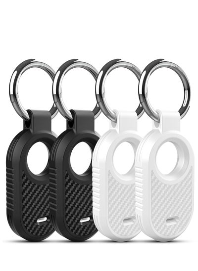 اشتري 4 Pack SmartTag Protective Cover, 2 Holder, Advanced Materials Anti-Drop, No Block Signals/Sound, with Carbon Fiber Pattern Designed for Samsung Galaxy SmartTag 2 Case Keychain Smart Tag 2 Case في الامارات