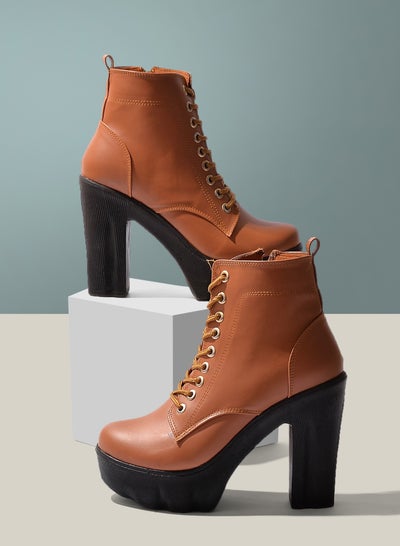 Buy Ankle Boot Leather Heel 7cm-Havan in Egypt