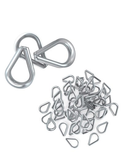 اشتري M3 Stainless Steel Wire Rope Thimbles, 50PCS M3 Stainless Steel Wire Rope Cable Clip Clamp, Aluminum Crimping Loop Sleeve for 1/8 Inch Wire Rope Cable في الامارات