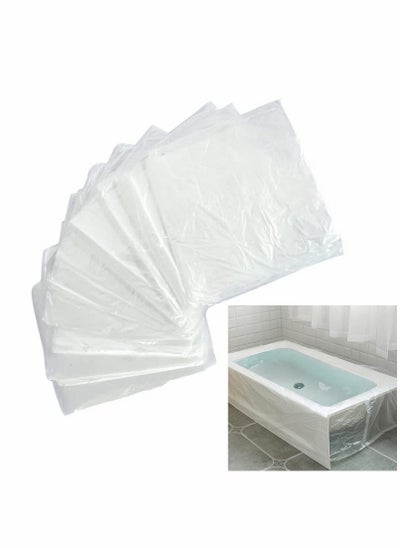 اشتري Disposable Bathtub Cover Liner, 50 Pcs Ultra Large Bathtub Liner Plastic Bag, 120 x 260 cm Bath Tub Liner Water Storage Bag or Hotel في الامارات