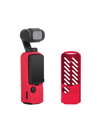 Buy Protective Case For DJI Osmo Pocket 3 Silicone Sleeve Cover Pocket 3 Camera Case Skin Shell Protector (Red) in UAE