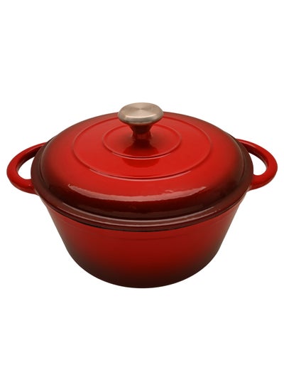 Buy Cast Iron Round Casserole Red 26cm in Saudi Arabia