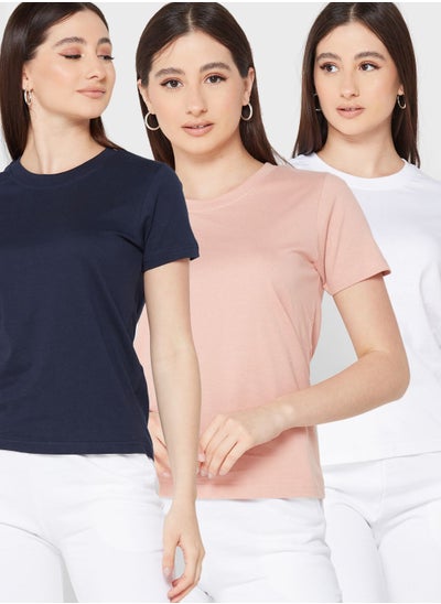 Buy 3 Pack Essential Crew Neck T-Shirt in Saudi Arabia