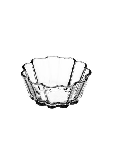 Buy Borcam Small Round Glass Cake Dish 250 Ml Capacity, 50 Mm Height, 118 Mm Diameter - Clear in UAE