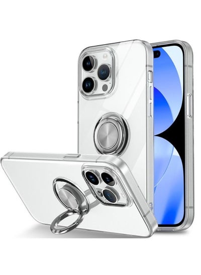 Buy iPhone 15 Pro Max Case with Metal Rotate Ring Kickstand, Ultra Thin Protective Case, Shockproof, Anti-Yellowing, Anti-Scratch, Anti-Drop Case Cover for Apple iPhone 15 Pro Max in Saudi Arabia