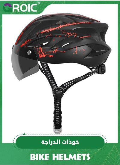 Buy Bike Helmet with Detachable Magnetic Goggles Removable Sun Visor, Mountain & Road Bicycle Helmets for Adult Cycling Helmets, Sports Lightweight Bicycle Helmet Road Recreational Cycling Helmet in UAE