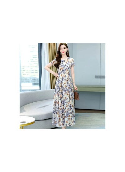 اشتري Bohemian 2024 Summer Fashion Dress Blue في السعودية