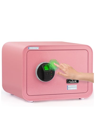 Buy Safe Box with Biometric Fingerprint Lock, A4 Document Size Safety Deposit Box for Home Office Shop RB25QC9 (25x35x28cm) Flamingo Pink in UAE