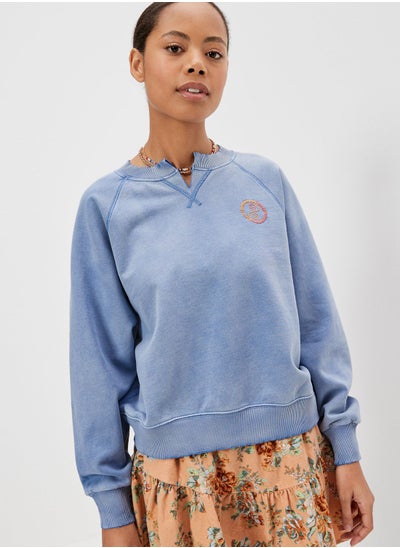 Buy Embroidered Crew Neck Sweatshirt in Saudi Arabia