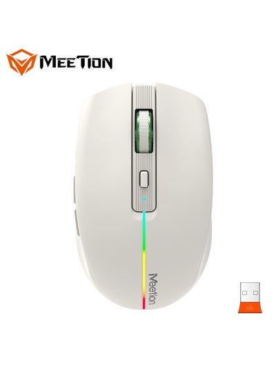 Buy Meetion 2.4G Bluetooth Khakhi Dual Mode BTM002 Bluetooth dual channel 10M wireless receiving distance Quiet and elegant office wireless mouse in UAE