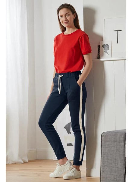 Buy Women Drawstring Jogging Pants, Navy in UAE