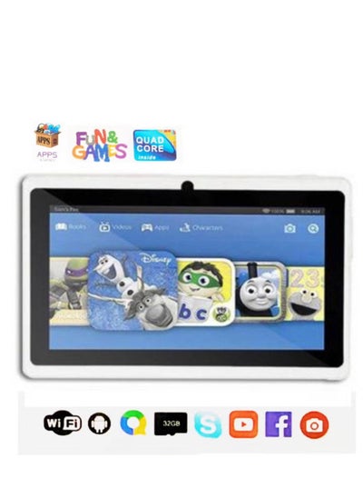 اشتري Kids Android Tablet C704 7" Smart Wifi Tab For Kids With 4GB RAM 64GB ROM Dual-Core Processor Supported Wifi and Bluetooth - white في الامارات