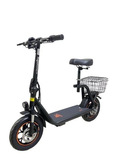 Buy C1+ Electric Scooter: 500W Motor, 43KM/H Max Speed, 20-30KM Range, 150Kg Load Capacity, LED Light, 12-Inch Pneumatic Tires, IPX4 Waterproof, Detachable 48V 11Ah Battery in UAE