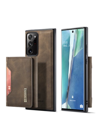 Buy Wallet Case for Samsung Galaxy Note 20 Ultra, DG.MING Premium Leather Phone Case Back Cover Magnetic Detachable with Trifold Wallet Card Holder Pocket (Coffee) in UAE