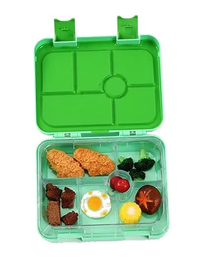 Buy Square Sealed Lattice Portable Lunch Box Green in Saudi Arabia