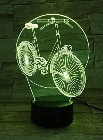اشتري 3D LED Multicolor Night Light Big Wheel Bike USB Kids Boy Children Colorful Atmosphere Lamp Touch Control Christmas Xmas Gift في الامارات