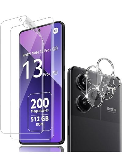 Buy Compatible with Redmi Note 13 Pro Plus [2+2 Pack] TPU Flexible Screen Protector + Camera Lens Protector,9H Hardness HD Anti-Scratch Tempered Glass Bubble Free in Saudi Arabia