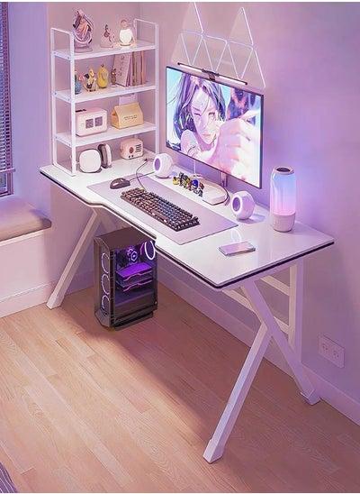 Buy White Desktop Computer Desk Simple Game Table for Home Bedroom Table Student Writing Study Table 140CM in Saudi Arabia