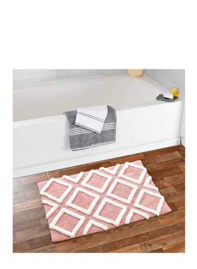Buy Shemtron Geometric Pattern Cotton Bath Mat in UAE