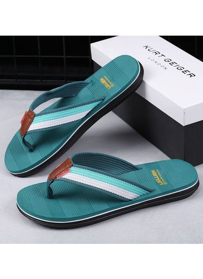 Buy Men New Non Slip Clip Foot Flip-flops Casual Beach Slippers Green in UAE