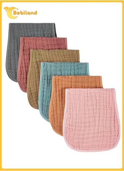 Buy 6 Pack Muslin Baby Burp Cloths Sets for Newborn, Large 100% Cotton Burping Clothes for Baby Girls and Boys, Extra Absorbent and Soft Burping Rags in Saudi Arabia