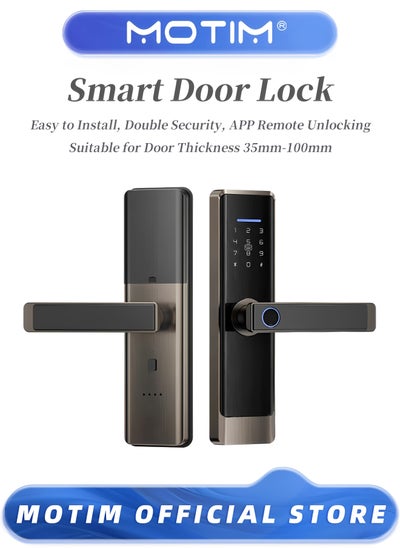 Buy Smart Door Lock Easy to Install Double Security 100 Fingerprints 100 Groups of IC Cards APP Remote Unlocking Suitable for Door Thickness 35mm-100mm in Saudi Arabia