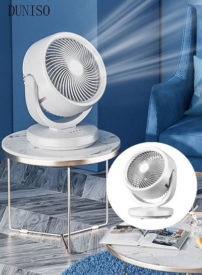 اشتري Air Circulator Fan Small Quiet Turbo Force Desk Fans with Base-Mounted Controls 3 Speed Cooling Fan Floor Fan for Whole Room Home Bedroom Office في السعودية